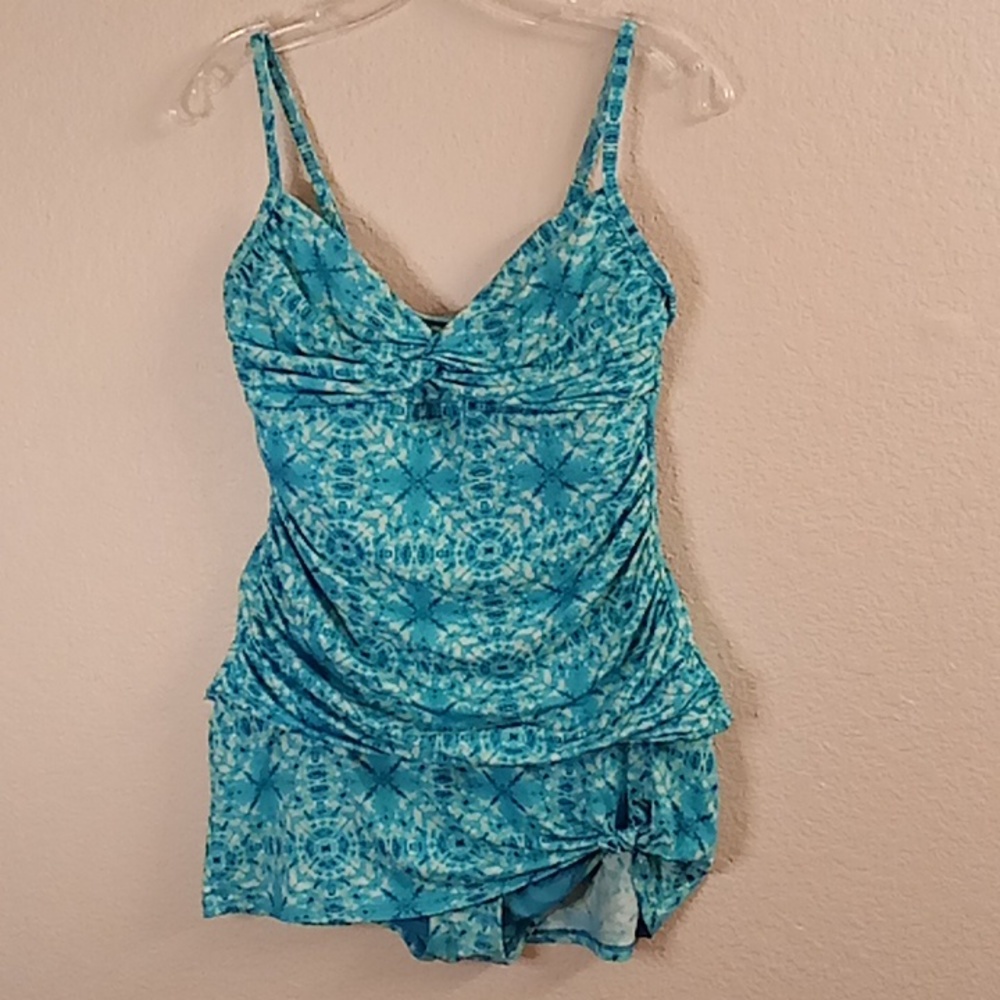 ROD BEATTIE  Beachy Party Cruise Tie Dye Size 12  Turquoise-White Colors B13